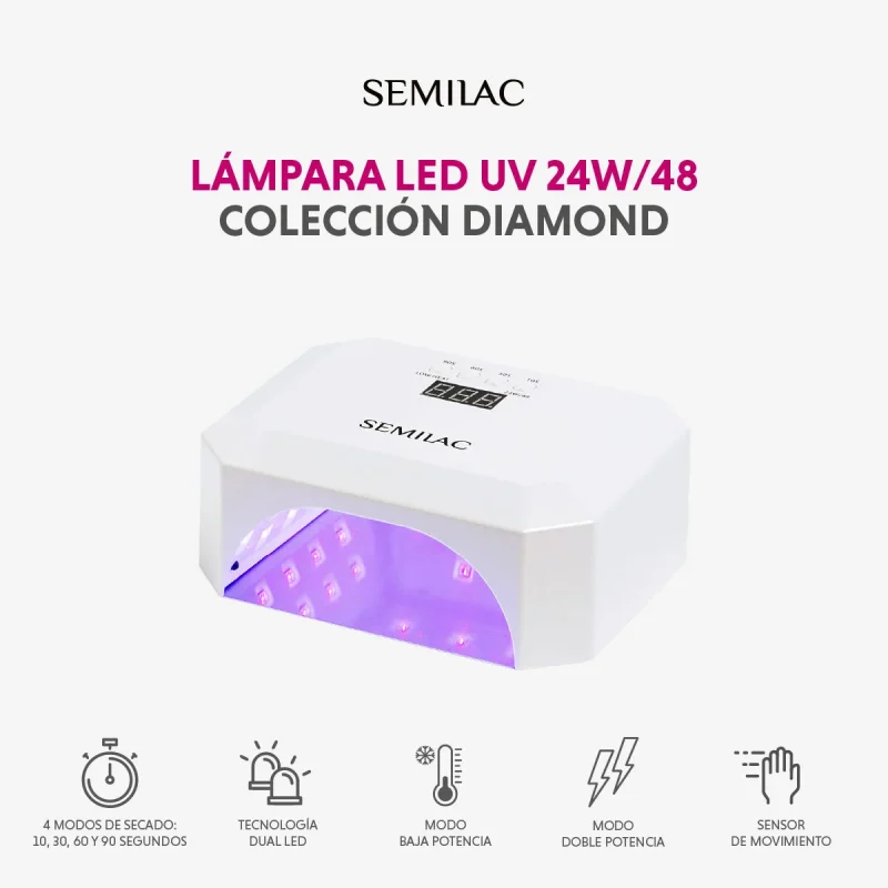 Lampara UV LED Diamond Collection de Semilac 24W48 7