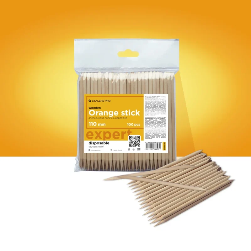 Palitos de naranjo STALEKS PRO para manicura madera 110 mm 100 pcs 2