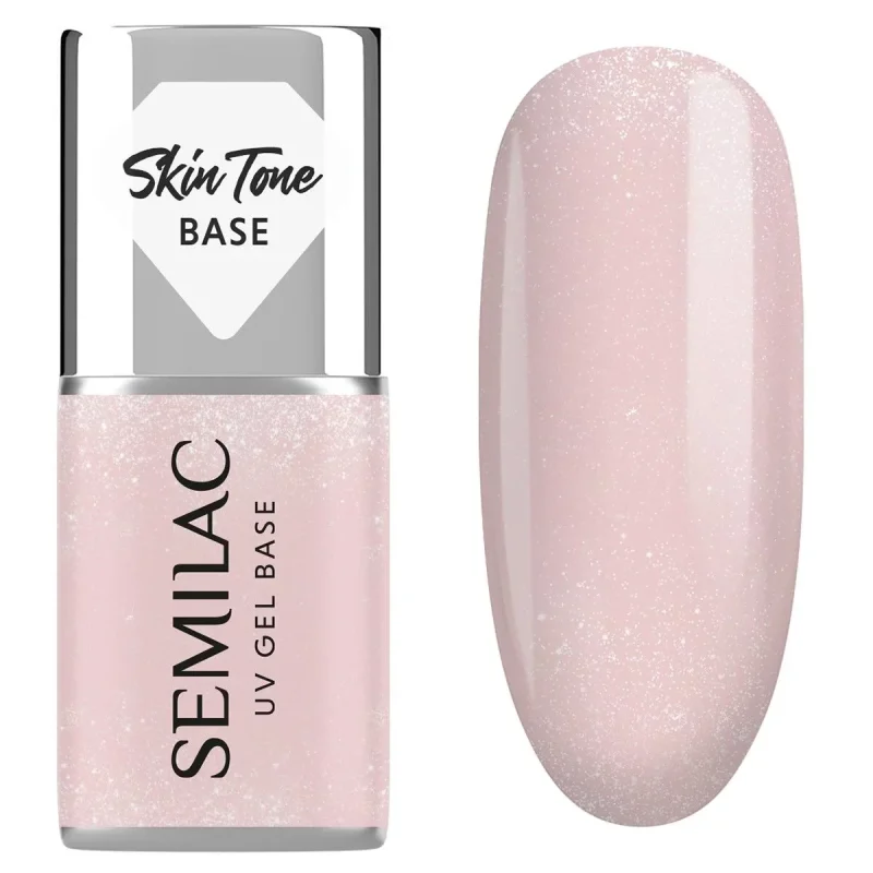 Semilac Skin Tone Cover Base Glitter Beige 7 ml 1