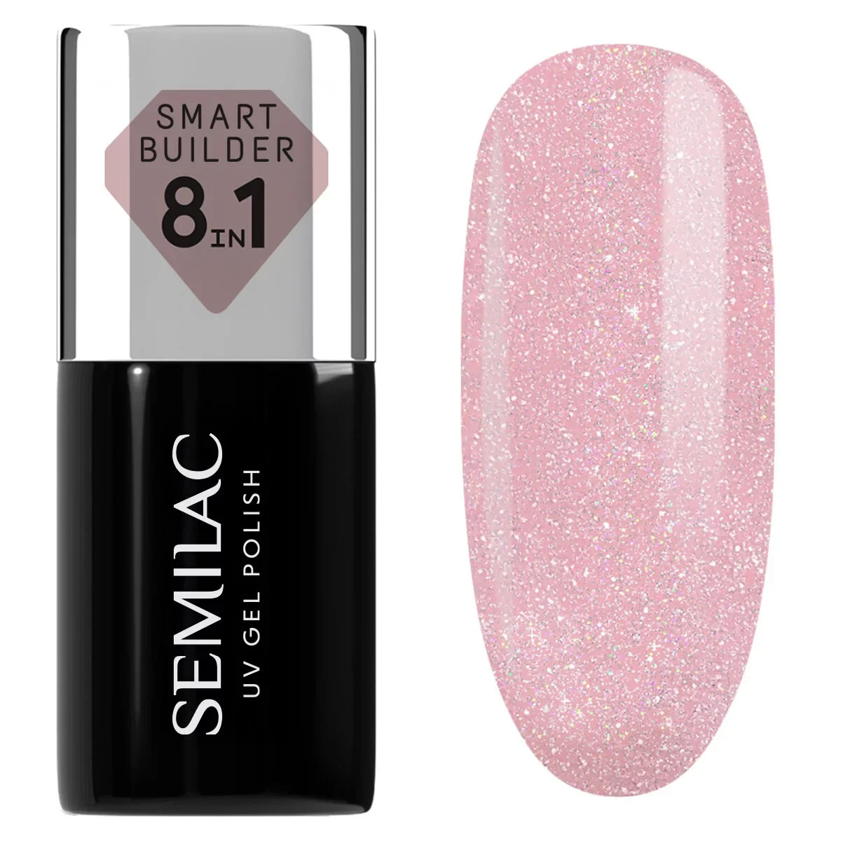 Semilac Smart Builder 805 Glitter Dirty Nude Rose 7ml 1