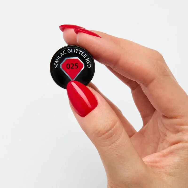 Semilac 025 Glitter Red 7 ml 4