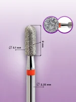 KMIZ 117954 Fresa Diamante Cilindro Redondeado Grano Fino 3 1 mm
