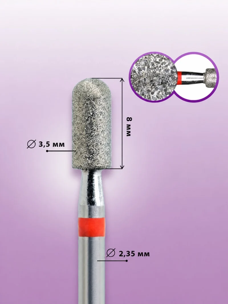 KMIZ 117955 Fresa Diamante Cilindro Redondeado Grano Fino 3 5 mm