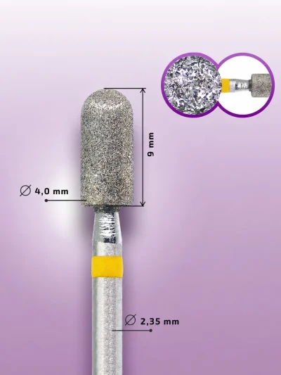 KMIZ 117985 Fresa Diamante Cilindro Redondeado Grano Muy Fino 4 0 mm
