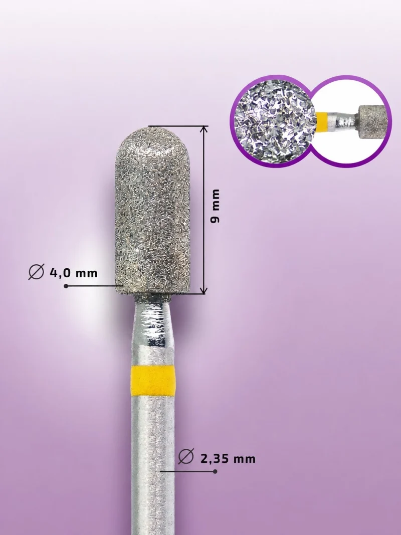 KMIZ 117985 Fresa Diamante Cilindro Redondeado Grano Muy Fino 4 0 mm