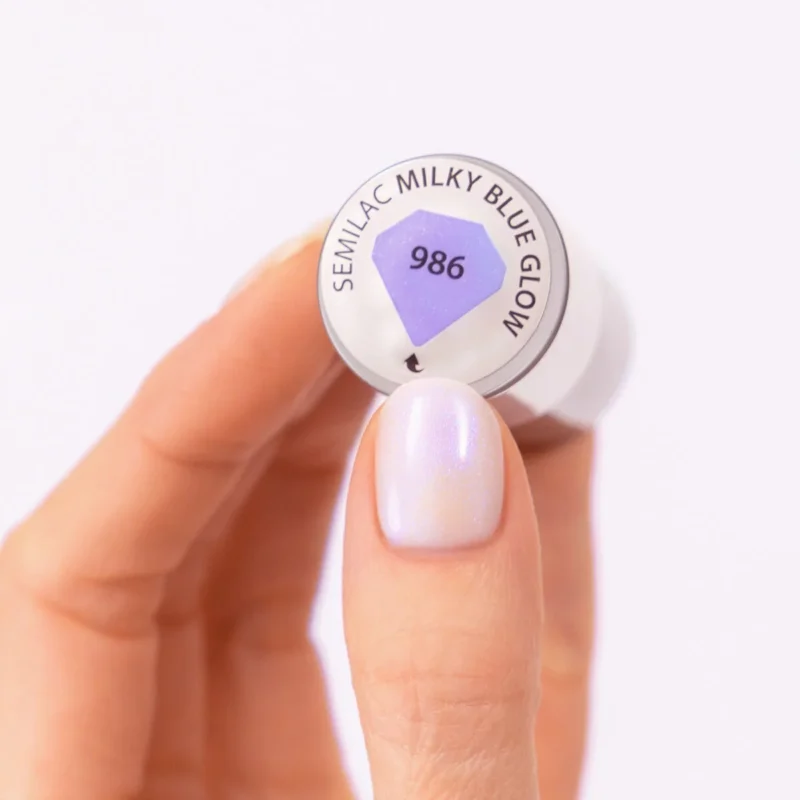 Semilac 986 Milky Blue Glow 7 ml 3